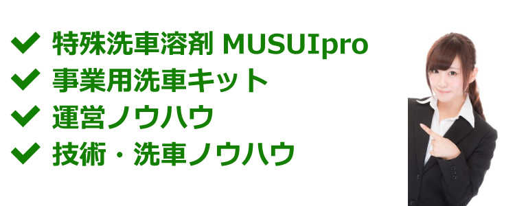 MUSUIpro・事業用洗車キット・運営ノウハウ・技術洗車ノウハウ